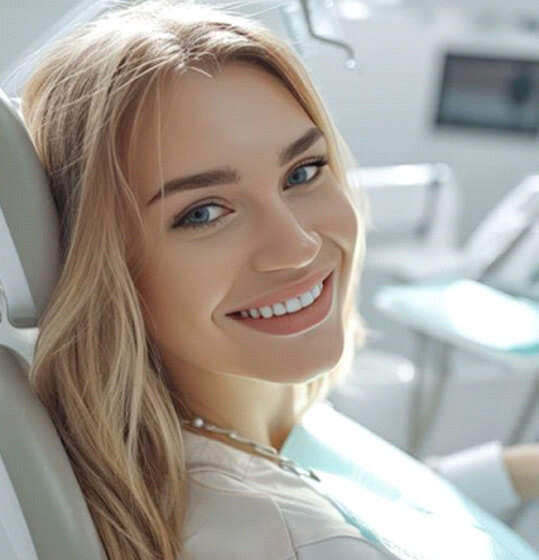 close-up of beautiful, smiling dental patient